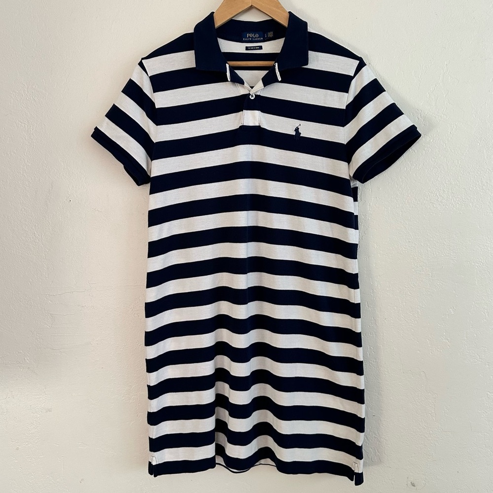 Preppy Tennis Rugby Polo Ralph Lauren The Mesh Mini Striped Dress Size Large